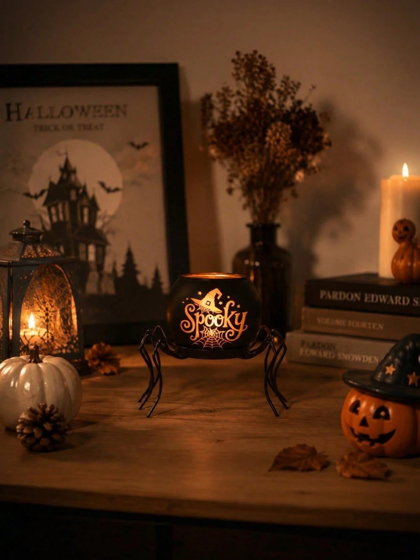 Gothic Spooky Spider Tealight Holder Halloween Christmas Witch Pumpkin Candle Cup Holiday Aesthetic Room Decor
