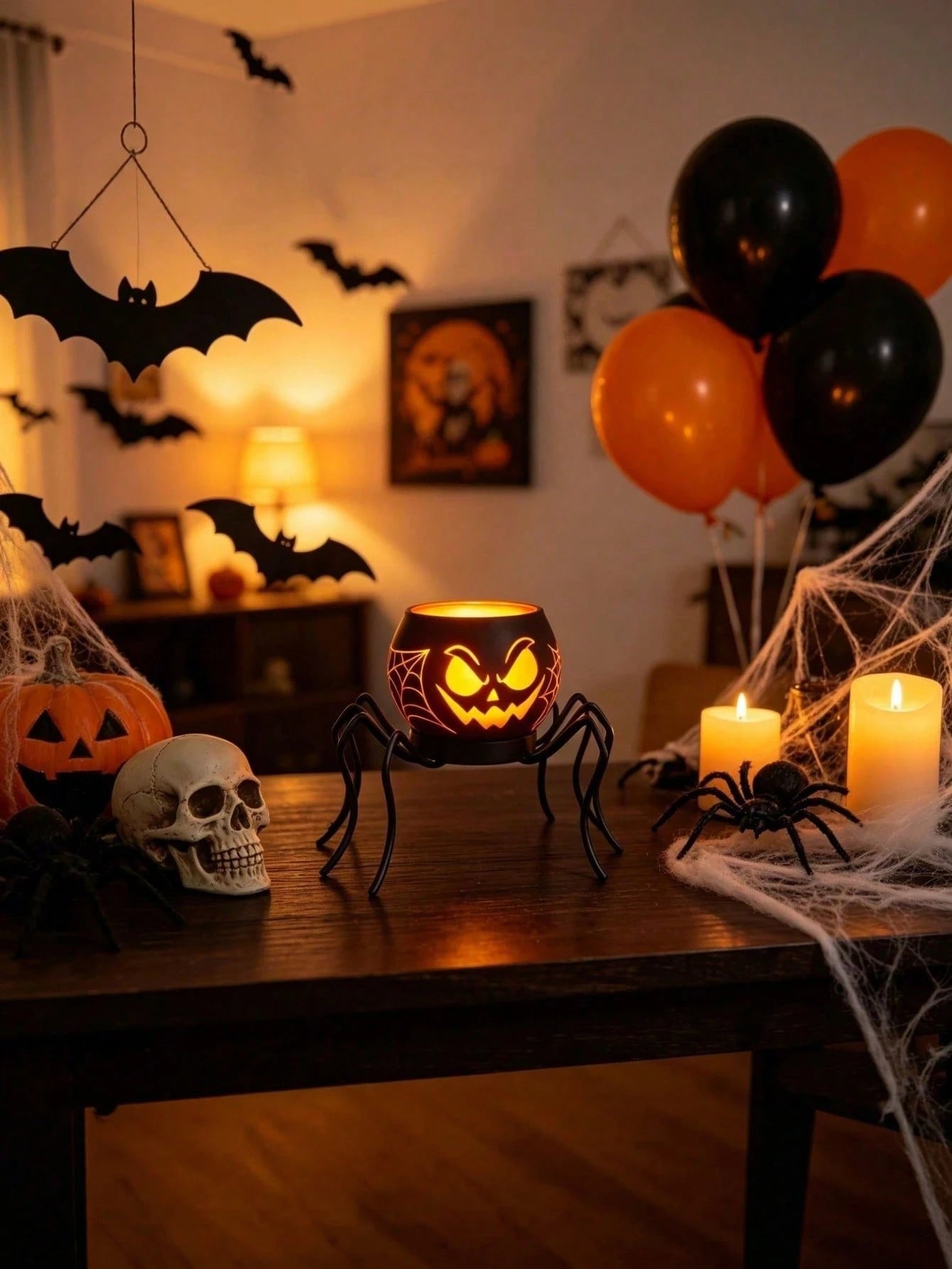 Gothic Spooky Spider Tealight Holder Halloween Christmas Witch Pumpkin Candle Cup Holiday Aesthetic Room Decor