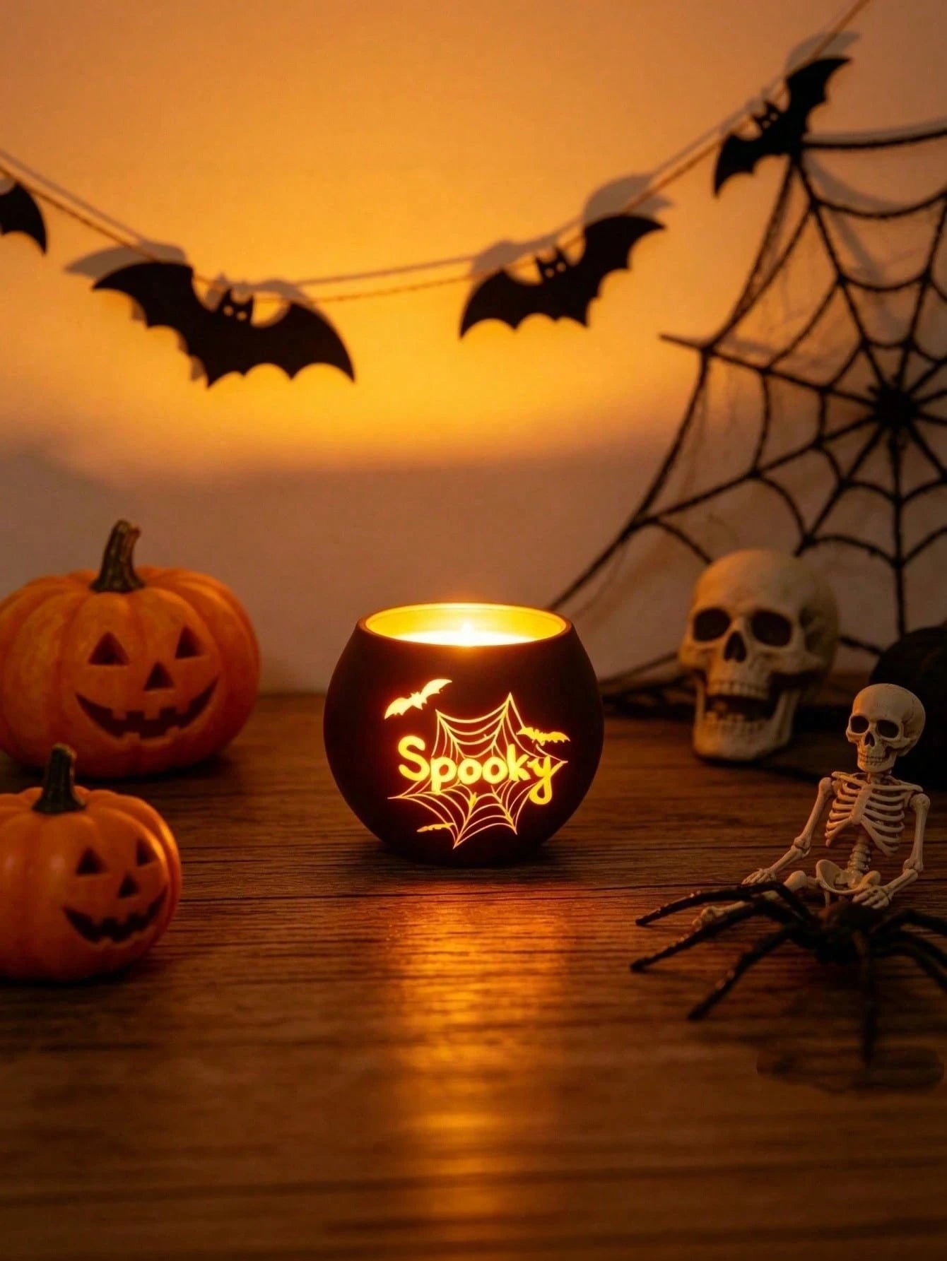 Gothic Spooky Spider Tealight Holder Halloween Christmas Witch Pumpkin Candle Cup Holiday Aesthetic Room Decor