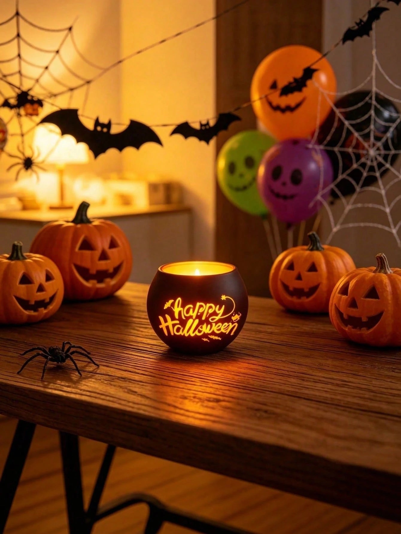 Gothic Spooky Spider Tealight Holder Halloween Christmas Witch Pumpkin Candle Cup Holiday Aesthetic Room Decor