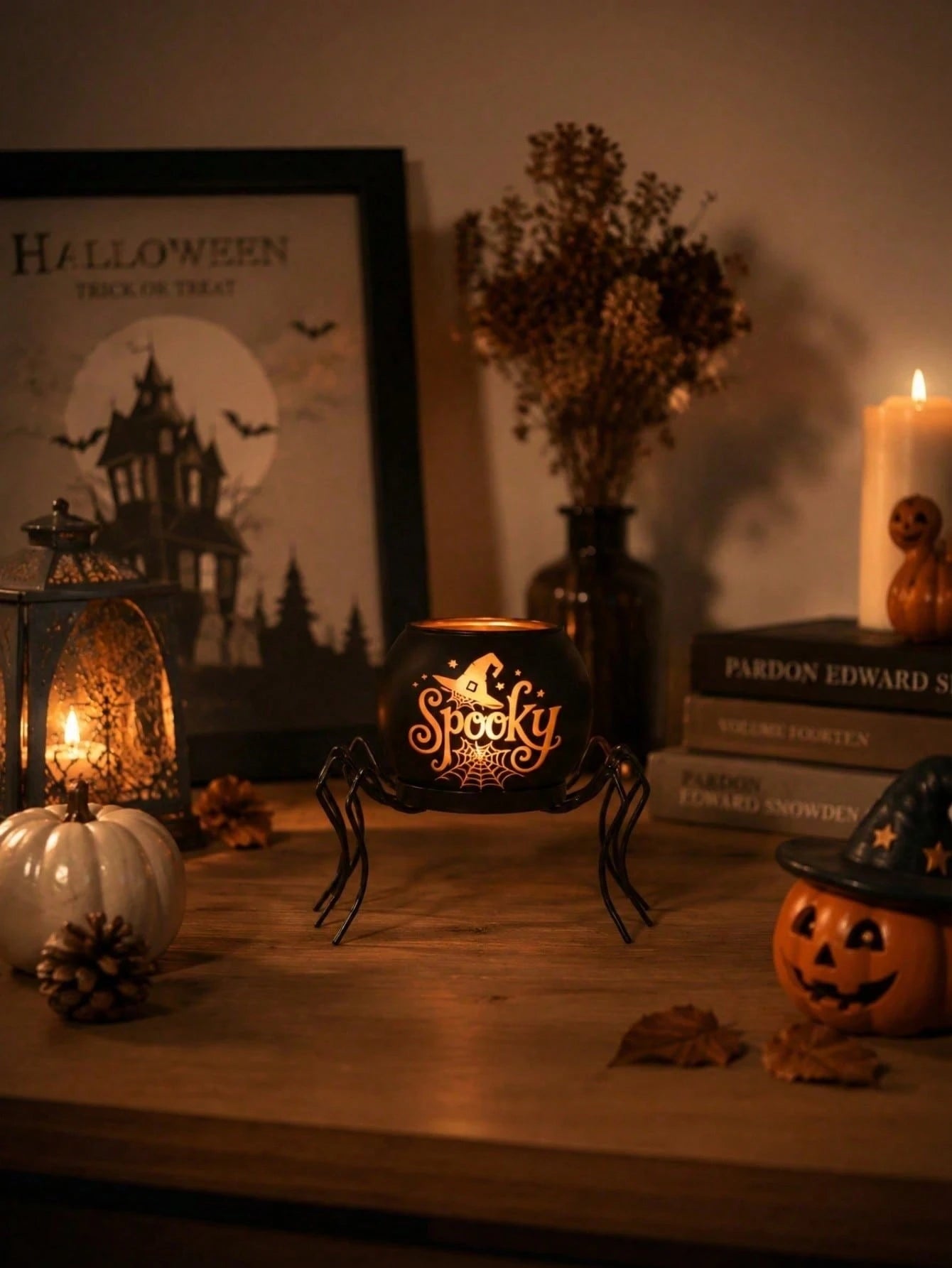 Gothic Spooky Spider Tealight Holder Halloween Christmas Witch Pumpkin Candle Cup Holiday Aesthetic Room Decor