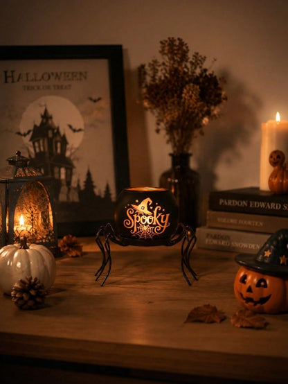 Gothic Spooky Spider Tealight Holder Halloween Christmas Witch Pumpkin Candle Cup Holiday Aesthetic Room Decor