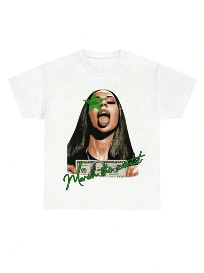 Graphic Tee,Printed Casual Versatile Round Neck Short Sleeve T-Shirt