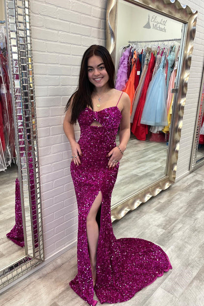 Green Sequin Straps Keyhole Mermamid Long Formal Dress