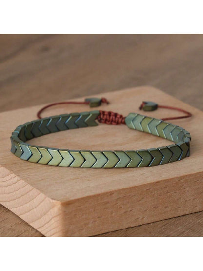 gxtbw 1pc Arrow Design Hematite Bracelet Balance Bracelet Meditation Calming Spiritual Protection Bracelet Gift