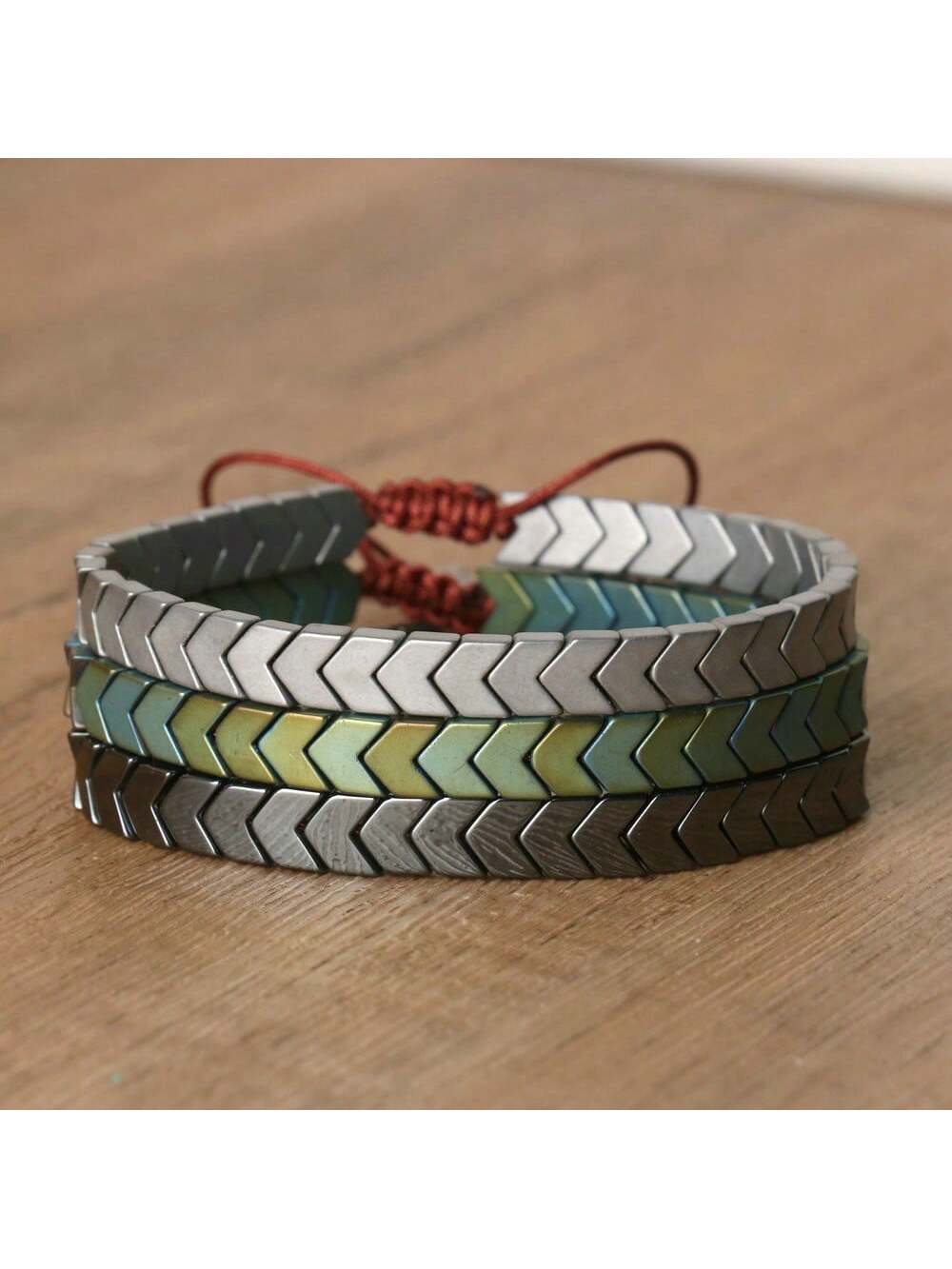 gxtbw 1pc Arrow Design Hematite Bracelet Balance Bracelet Meditation Calming Spiritual Protection Bracelet Gift