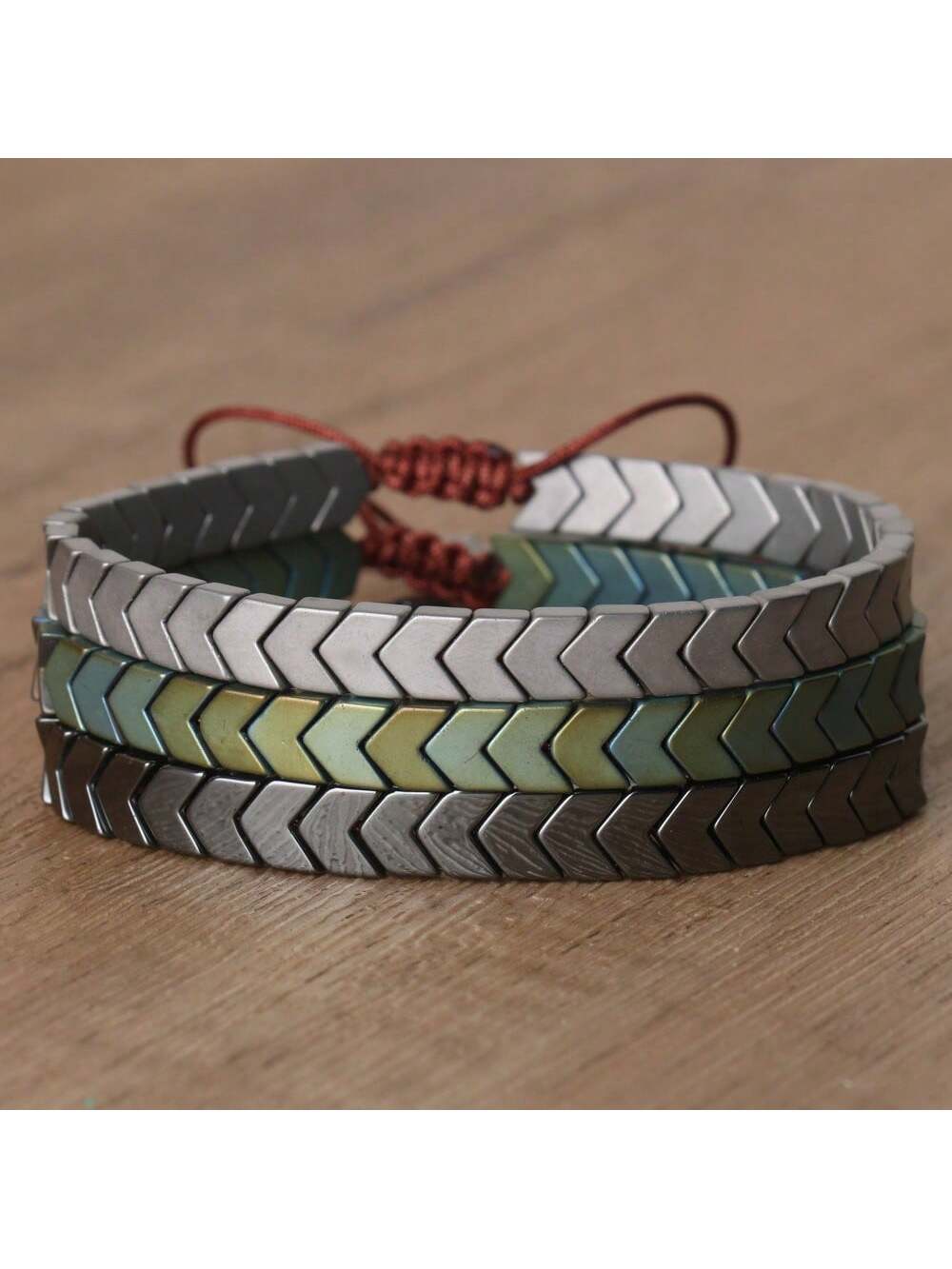 gxtbw 1pc Arrow Design Hematite Bracelet Balance Bracelet Meditation Calming Spiritual Protection Bracelet Gift