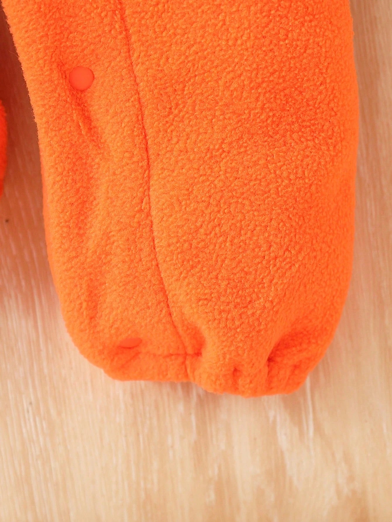 Halloween Baby Orange Hooded Jumpsuit With Cute Ghoul Face Graphic, Little Devil Horn Jumpsuit