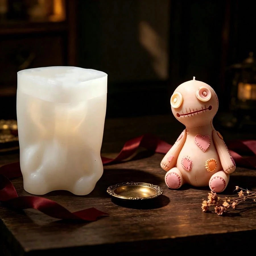 Halloween Cursed Doll Silicone Candle Mold, DIY Ghost Doll Shaped Craft Mold For Plaster, Resin, Soap, Cement Casting, Handmade Holiday Gift, Halloween Atmosphere Decoration