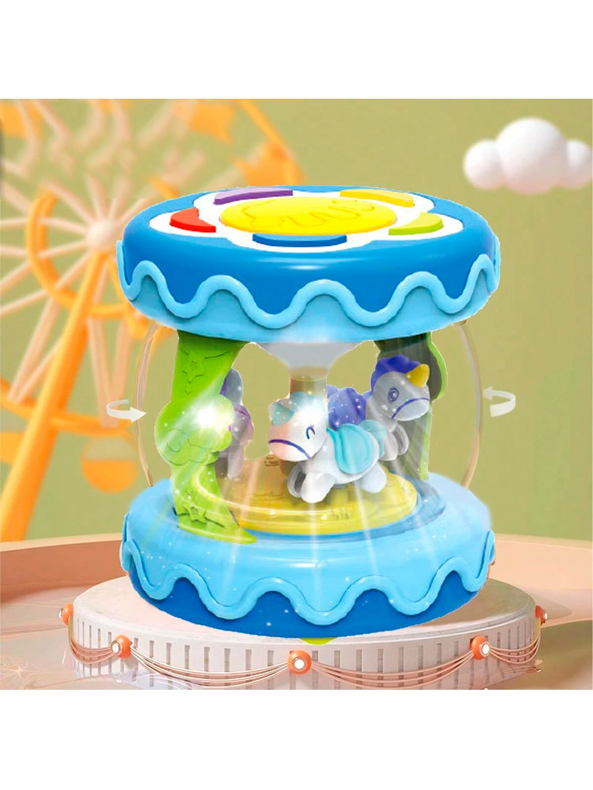 Hand Drum Kit Baby Toy Musical Instruments Rotate Mini Drum Toys Early Educational Baby Gifts