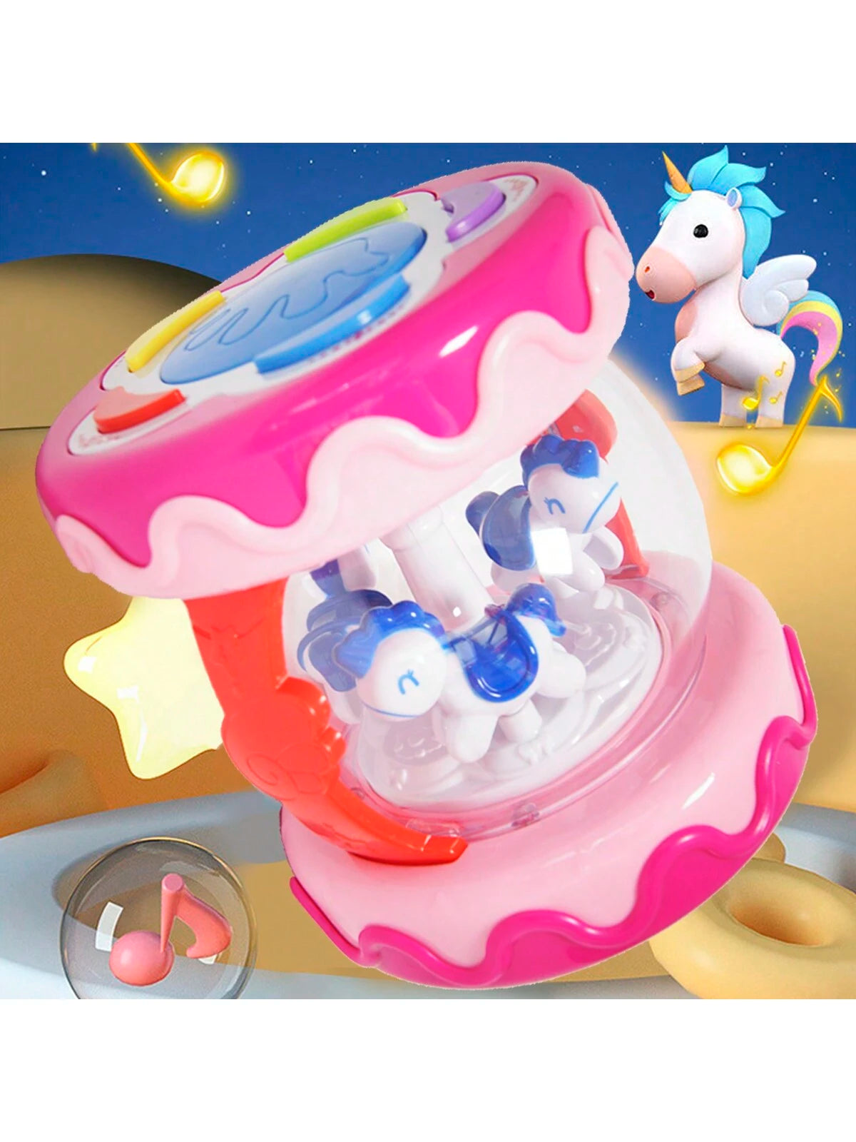 Hand Drum Kit Baby Toy Musical Instruments Rotate Mini Drum Toys Early Educational Baby Gifts