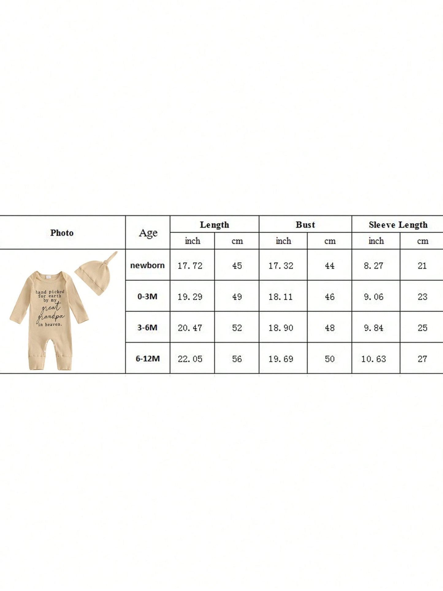 Hand Picked For Earth By My Great Grandma Grandpa In Heaven Bodysuit Romper Newborn Baby Ribbed Jumpsuit Coveralls