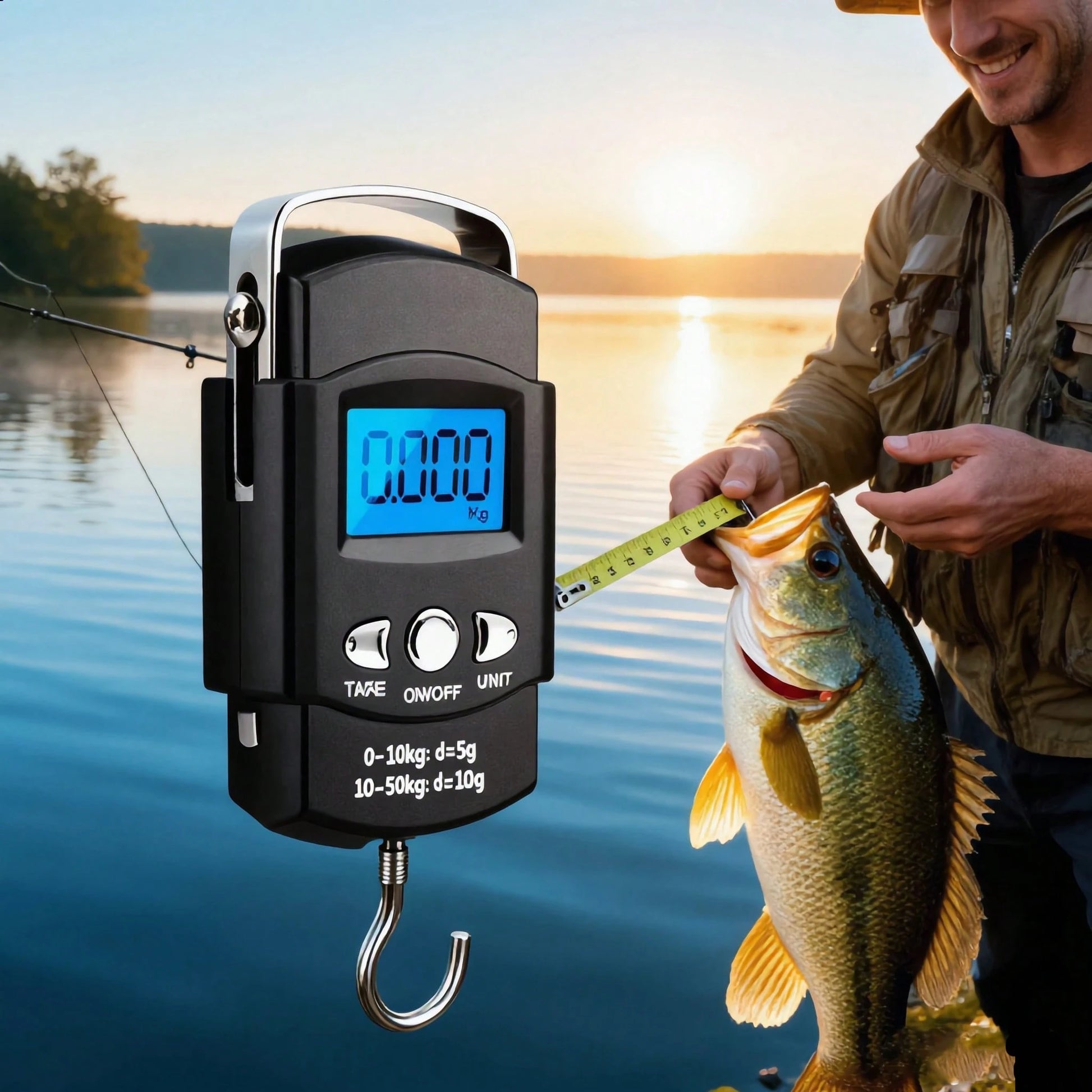 Handheld Weighing Scale Electronic Scale, Built-In Tape Measure For Easy Weighing And Length Measurement, Compact And Convenient, Portable Digital LCD Display 110lb/50kg Electronic Luggage Hanging Sui