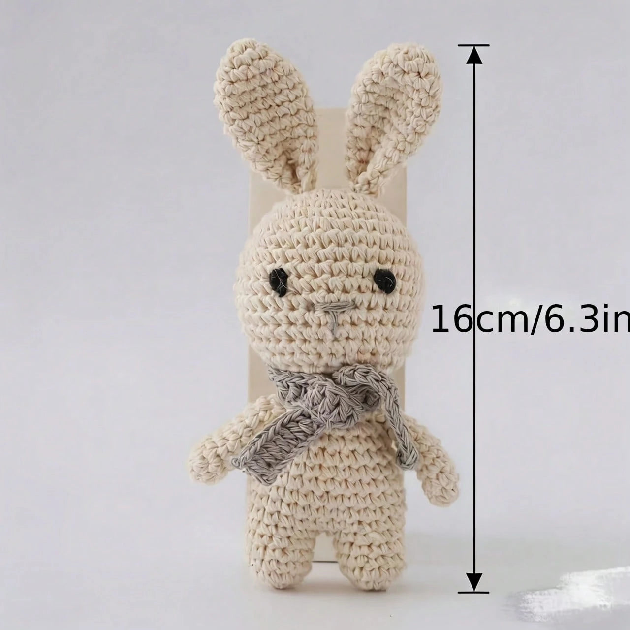 Handmade Gray Scarf With Rabbit Rattle, Soft Knitted Toy, Suitable For Infants And Children, Perfect Gift For Christmas, Halloween, Thanksgiving