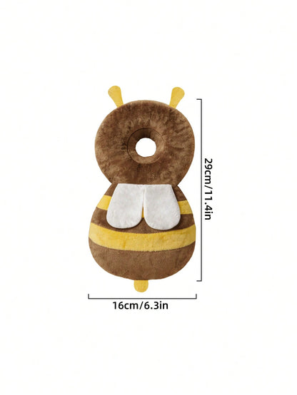 HAPPY WALK 1pc 2nd Generation Upgraded Baby Walking Head Protection Pillow, Coffee Color Cute Plush Bee, Adjustable Size