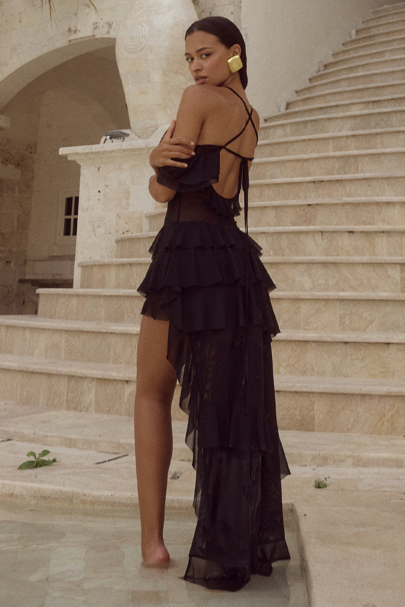 Harrietta Maxi Dress - Black - SHOPJAUS - JAUS