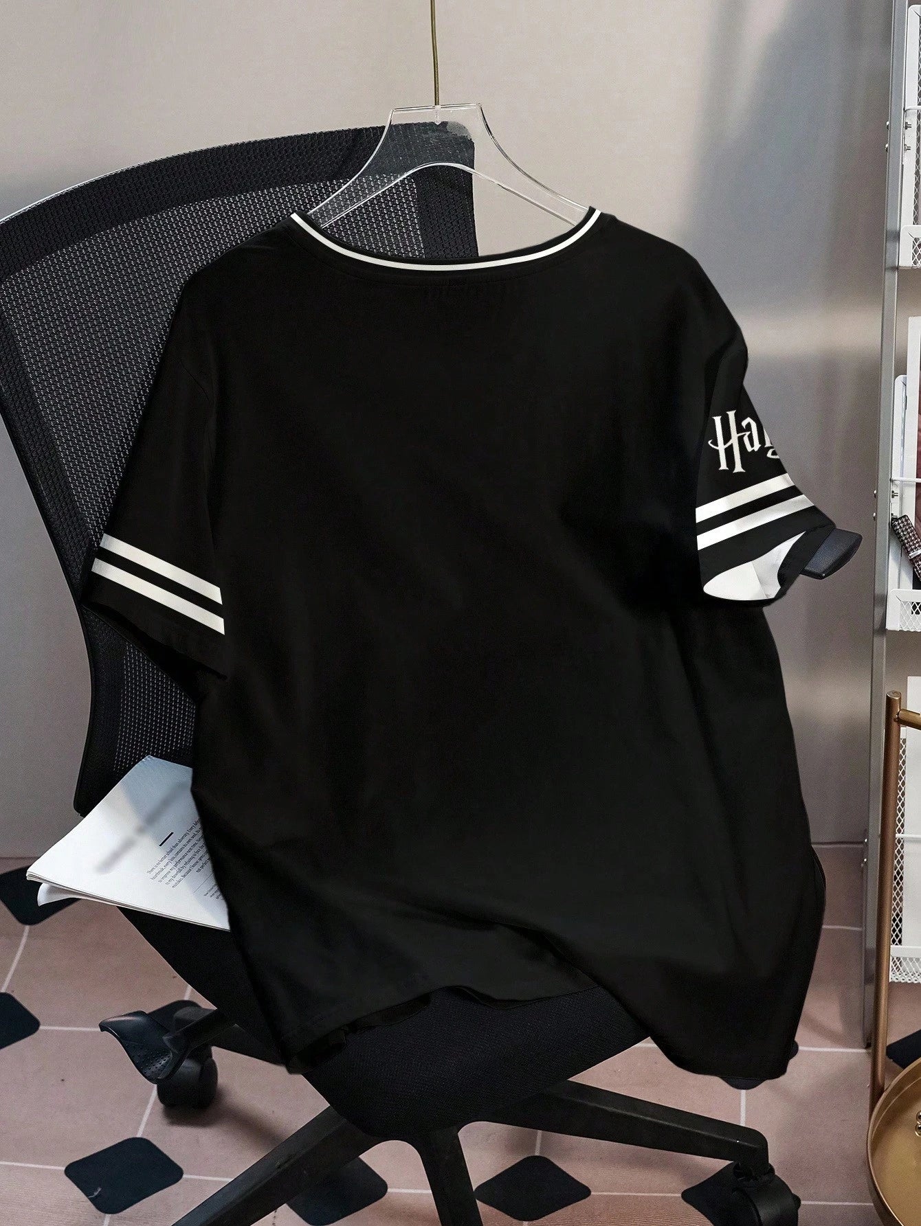 HARRY POTTER X Plus Size Summer Casual College Badge Print Short Sleeve T-Shirt