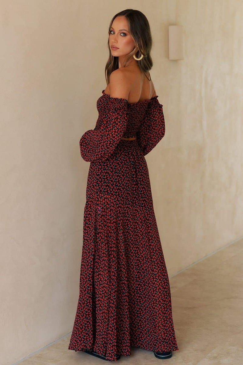 Lizbeth Maxi Skirt - Black Floral - SHOPJAUS - JAUS