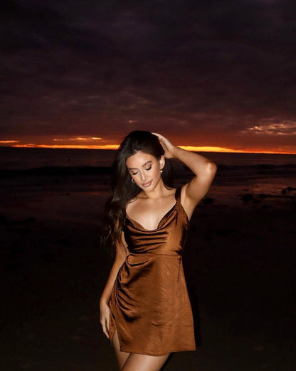 Havana Mini Dress - Chocolate - SHOPJAUS - JAUS