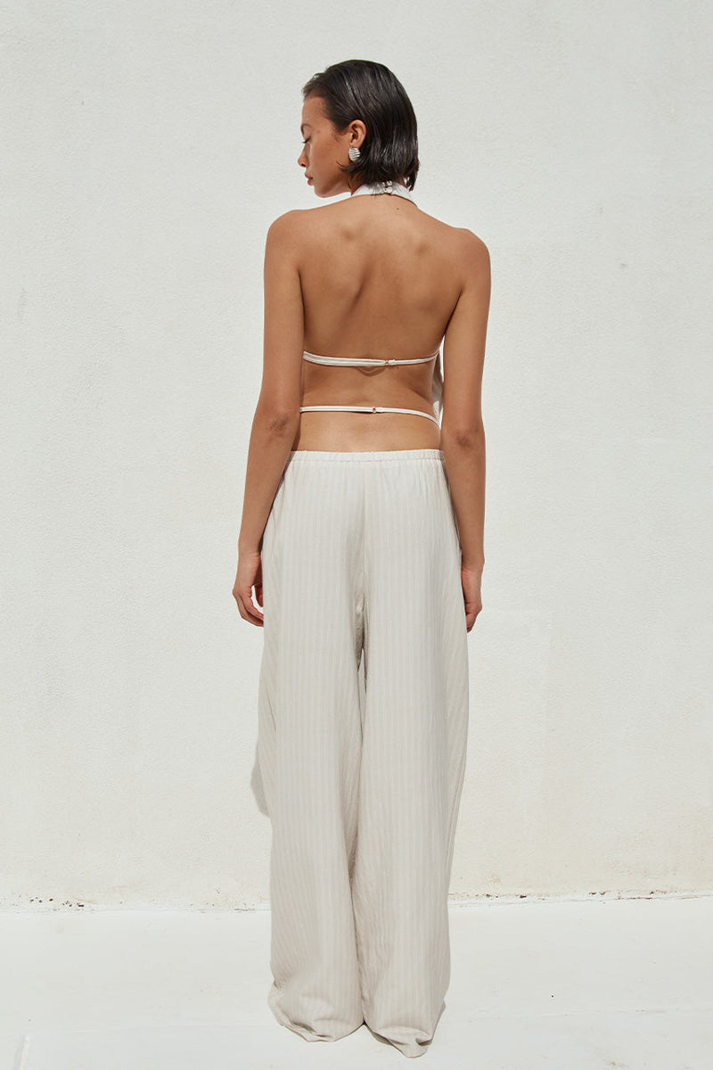 Heather Pant - Stone Pinstripe - SHOPJAUS - JAUS