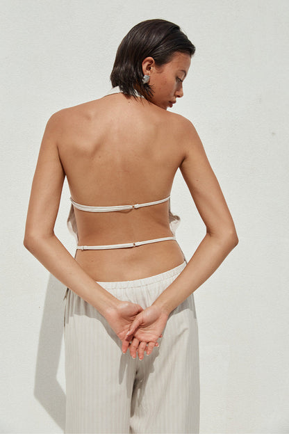 Heather Top - Stone Pinstripe - SHOPJAUS - JAUS