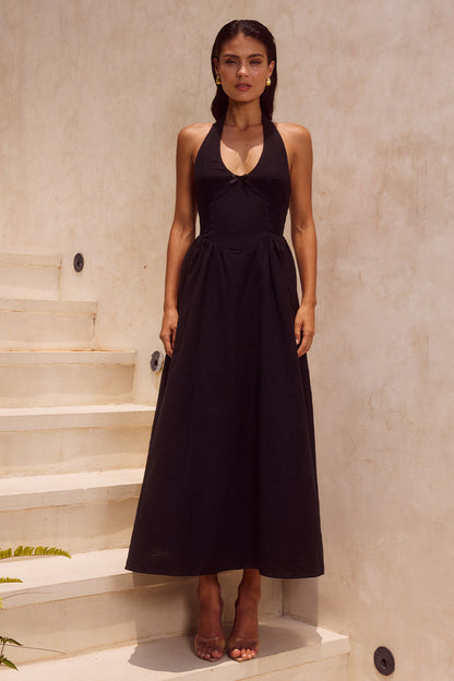 Henrietta Midi Dress - Black - SHOPJAUS - JAUS