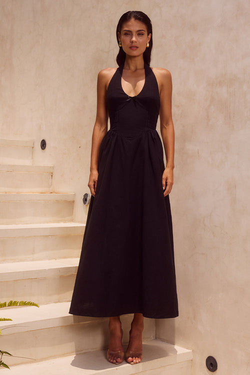 Henrietta Midi Dress - Black - SHOPJAUS - JAUS