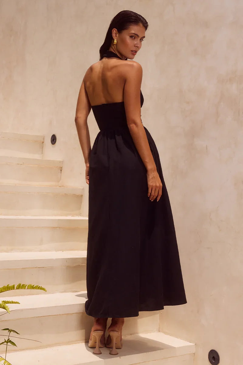 Henrietta Midi Dress - Black - SHOPJAUS - JAUS