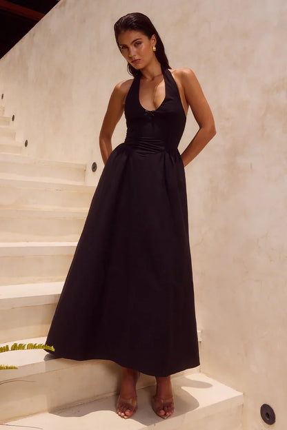Henrietta Midi Dress - Black - SHOPJAUS - JAUS