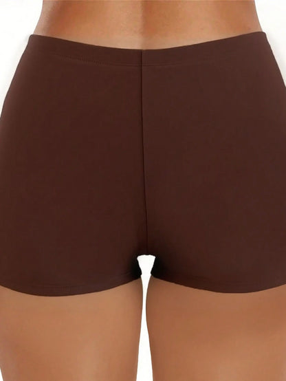 High Waist Retro Distressed Elastic Tight Sports Casual Shorts Vacation Beach Summer