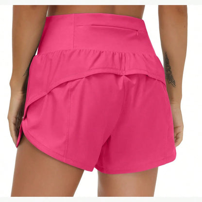 High Waisted Workout Women's Summer 2 In 1 Running Shorts Comfortable And Anti-Lighting Sweater Shorts