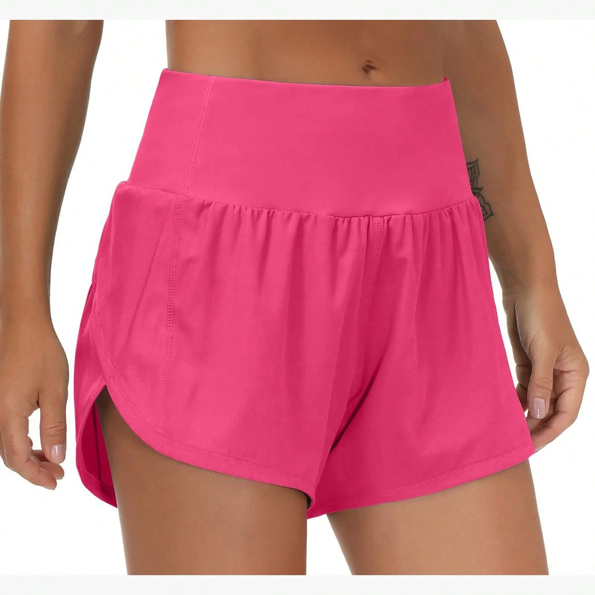 High Waisted Workout Women's Summer 2 In 1 Running Shorts Comfortable And Anti-Lighting Sweater Shorts