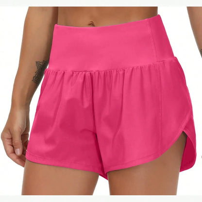 High Waisted Workout Women's Summer 2 In 1 Running Shorts Comfortable And Anti-Lighting Sweater Shorts