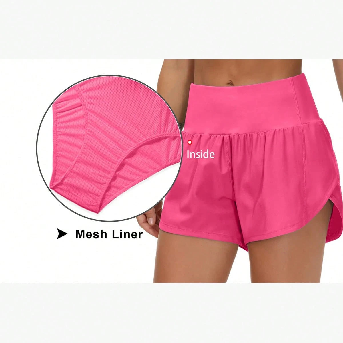 High Waisted Workout Women's Summer 2 In 1 Running Shorts Comfortable And Anti-Lighting Sweater Shorts