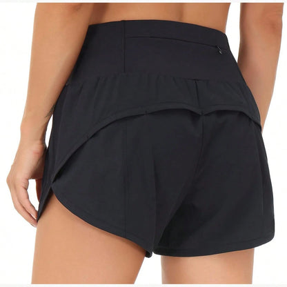 High Waisted Workout Women's Summer 2 In 1 Running Shorts Comfortable And Anti-Lighting Sweater Shorts