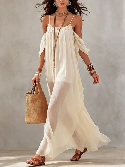 Holidaya Women's Summer Vacation Minimalist Fashion Dress, Spaghetti Strap Design