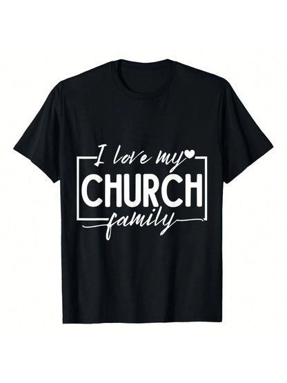 I Love My Church Family T-Shirt Women's Plus Size Graphic Tee.