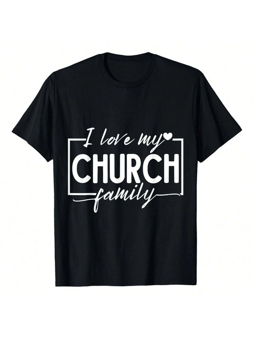 I Love My Church Family T-Shirt Women's Plus Size Graphic Tee.