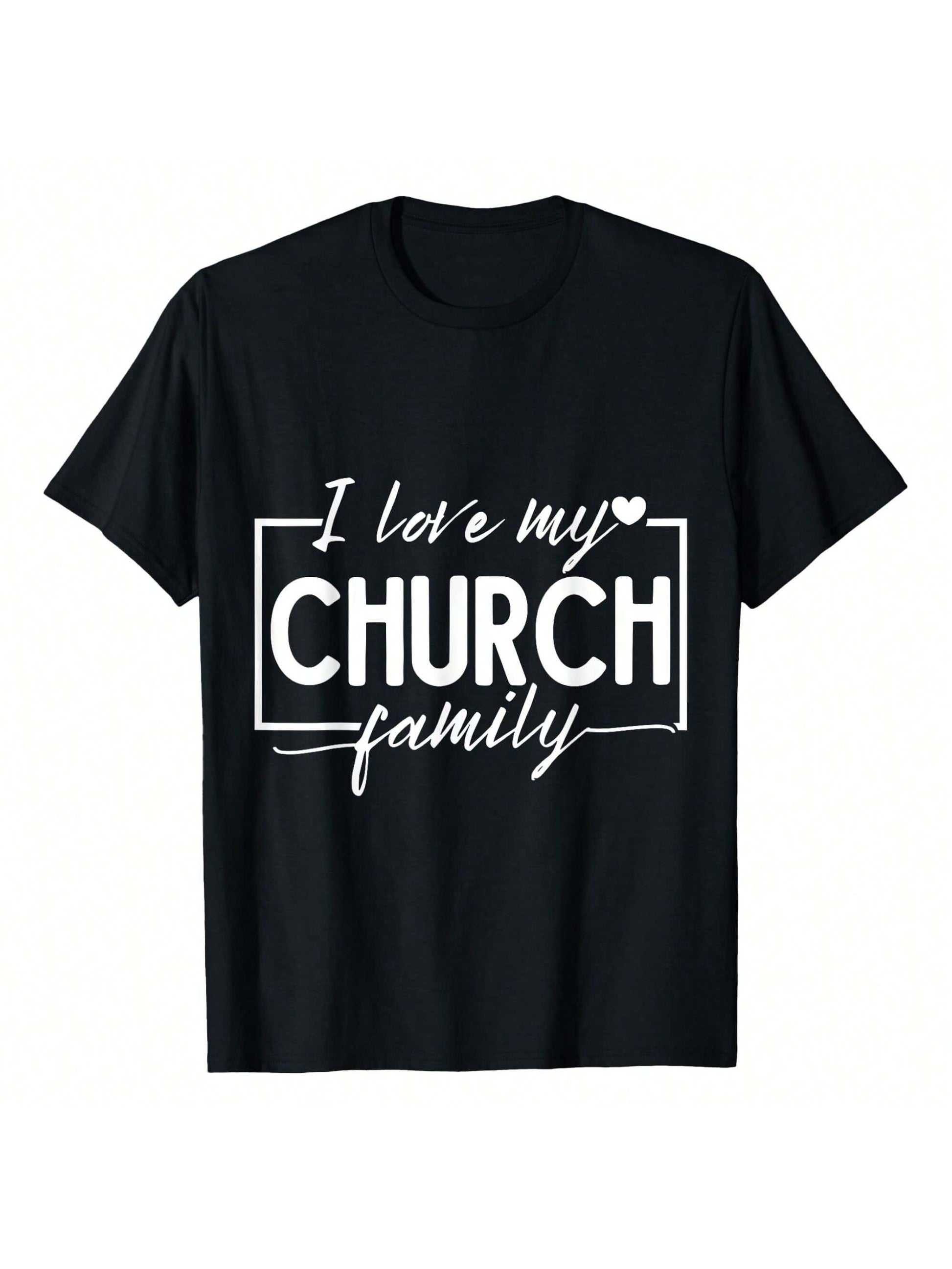 I Love My Church Family T-Shirt Women's Plus Size Graphic Tee.