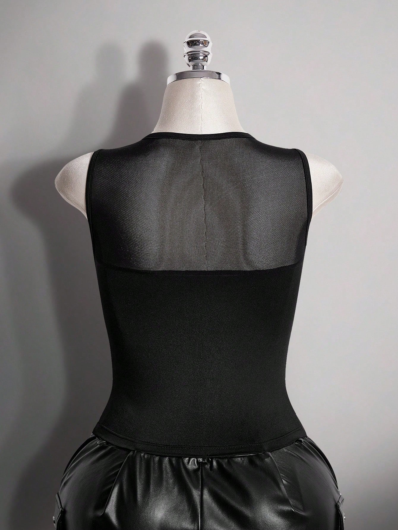 ICON Plus Size Retro Y2K Sexy Mesh Patchwork Tank Top