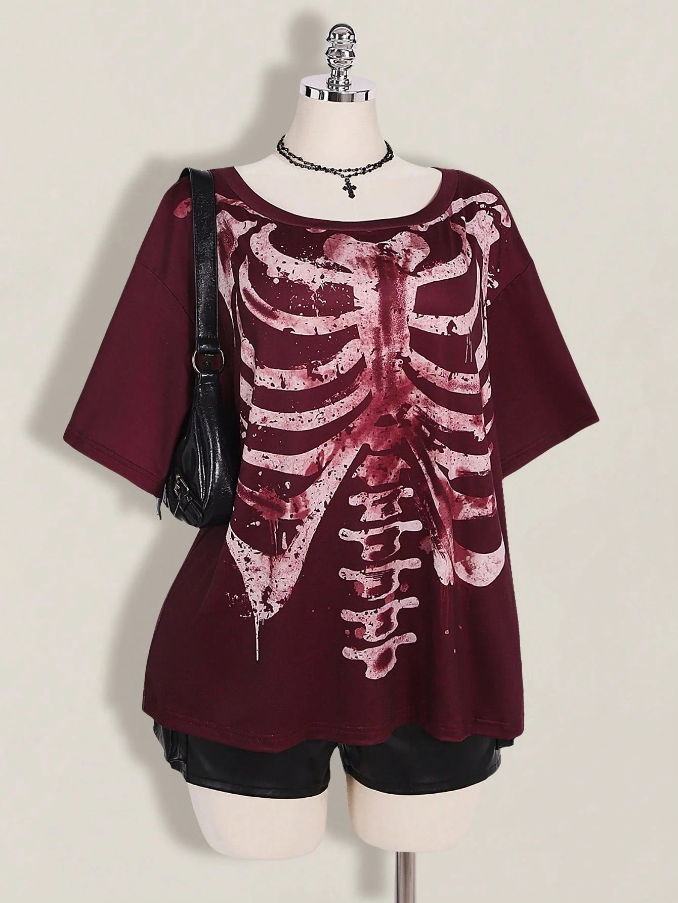 ICON Women Plus Size Casual Versatile Skull Graphic T-Shirt For Daily Wear