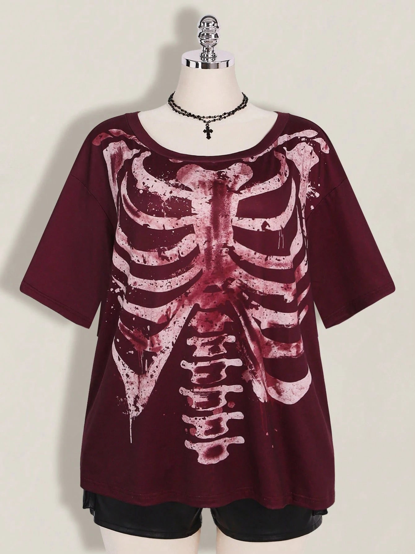 ICON Women Plus Size Casual Versatile Skull Graphic T-Shirt For Daily Wear