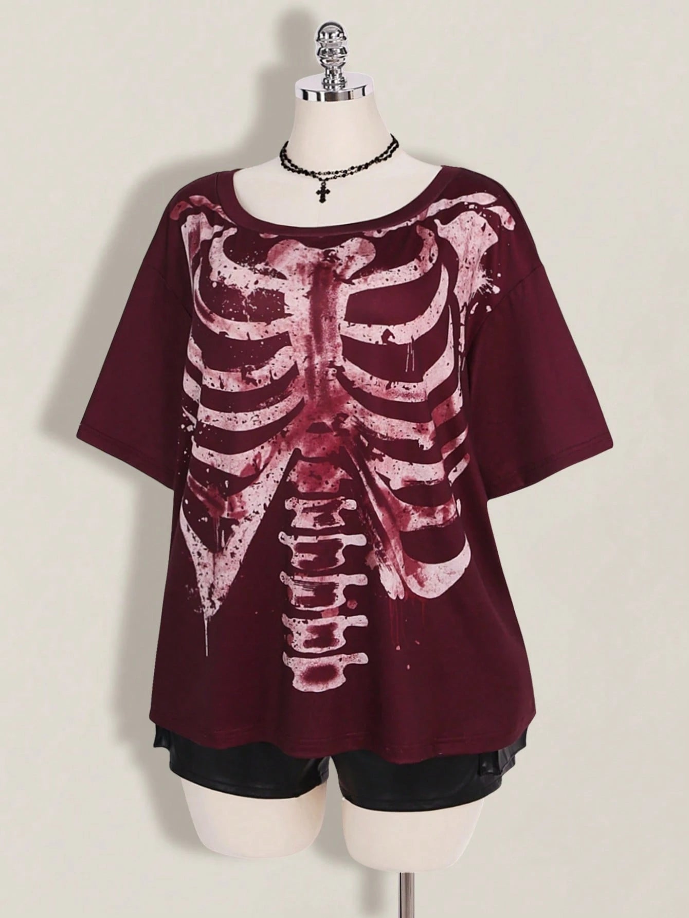 ICON Women Plus Size Casual Versatile Skull Graphic T-Shirt For Daily Wear