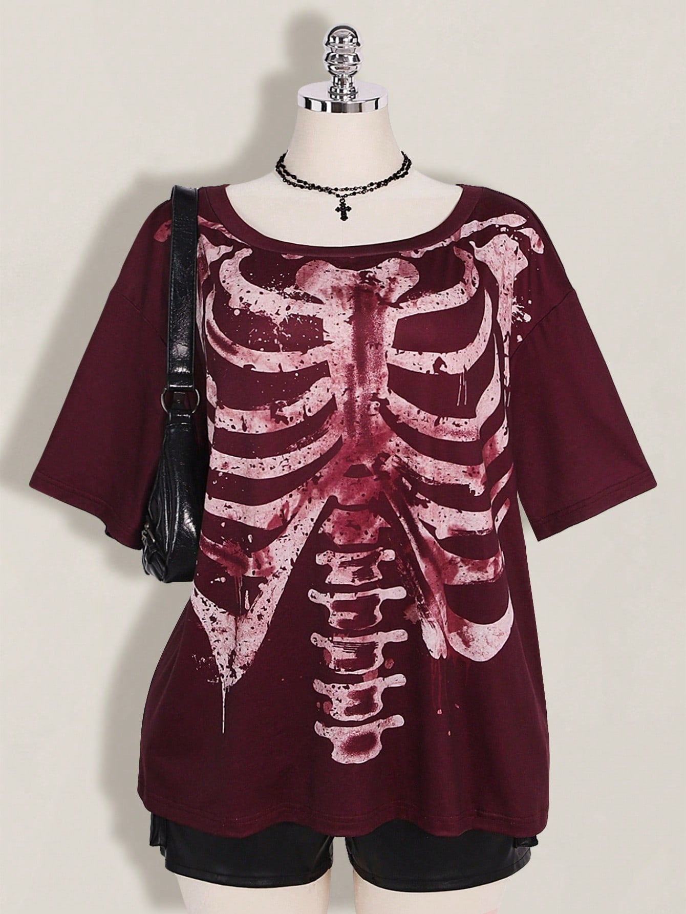 ICON Women Plus Size Casual Versatile Skull Graphic T-Shirt For Daily Wear