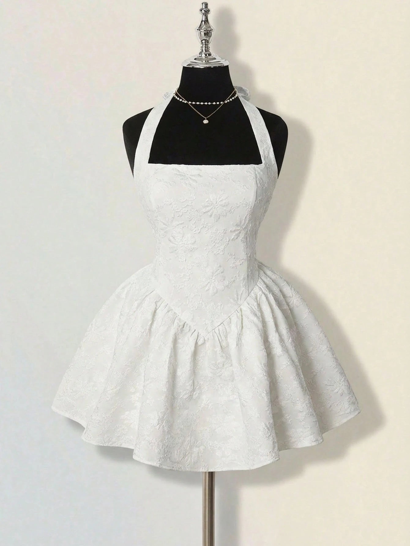 ICON Women's Jacquard Backless Dress, Sexy & Elegant Palace Style