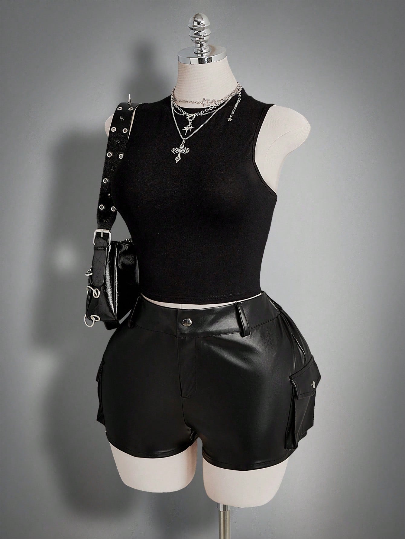 ICON Women's Plus Size Black Summer Goth Night Out Club Dragon Pattern Mesh Patchwork Vest Top,Y2K Retro Dark Gothic Punk Style Urban Modern Fashion