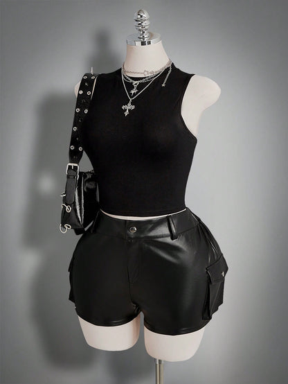 ICON Women's Plus Size Black Summer Goth Night Out Club Dragon Pattern Mesh Patchwork Vest Top,Y2K Retro Dark Gothic Punk Style Urban Modern Fashion