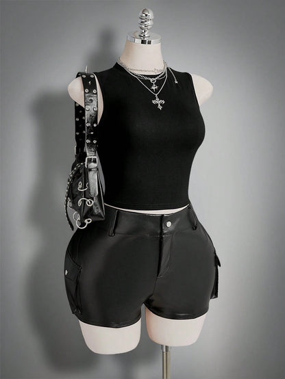 ICON Women's Plus Size Black Summer Goth Night Out Club Dragon Pattern Mesh Patchwork Vest Top,Y2K Retro Dark Gothic Punk Style Urban Modern Fashion