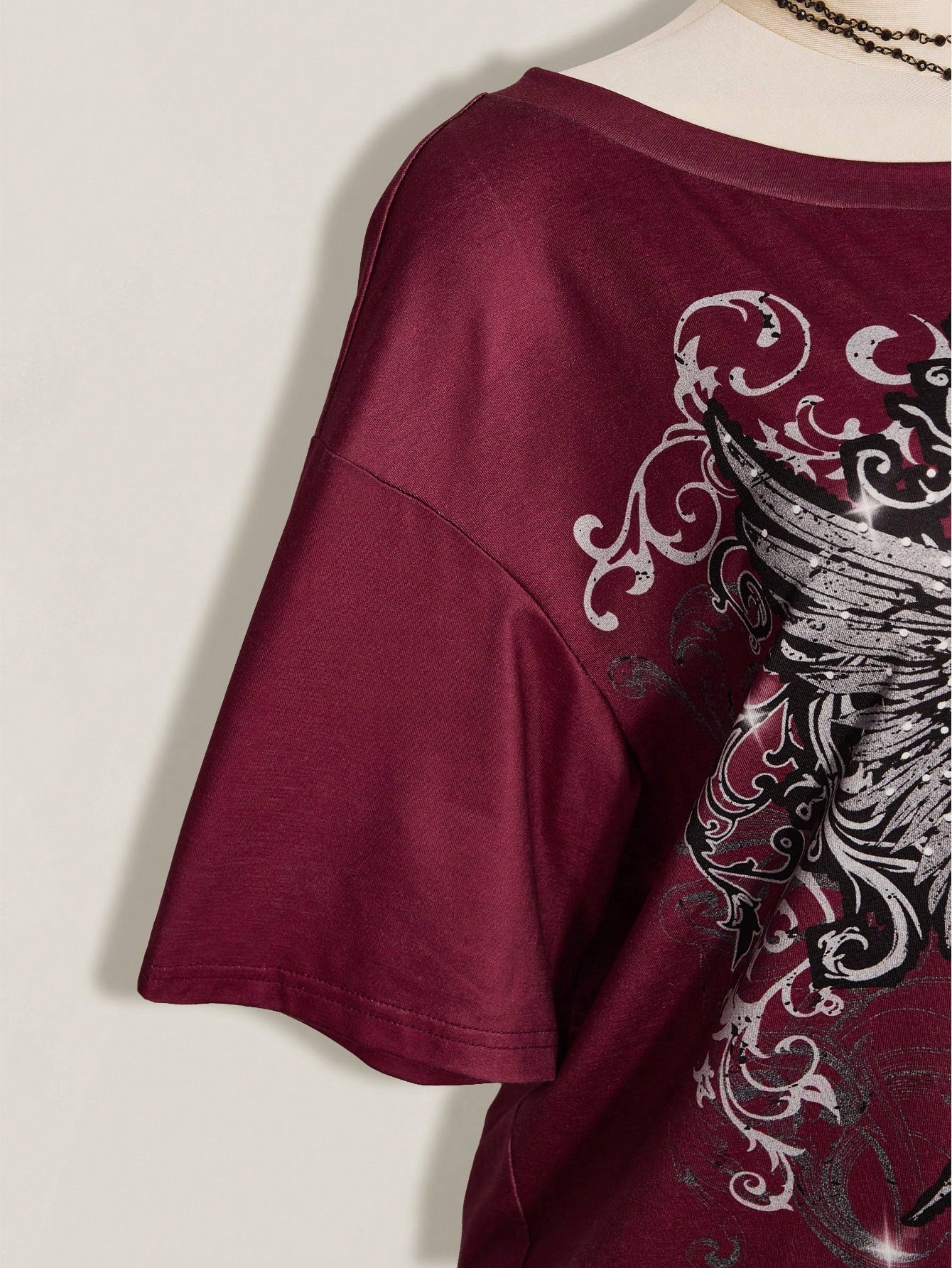 ICON Women's Plus Size Cross Gothic Pattern T-Shirt