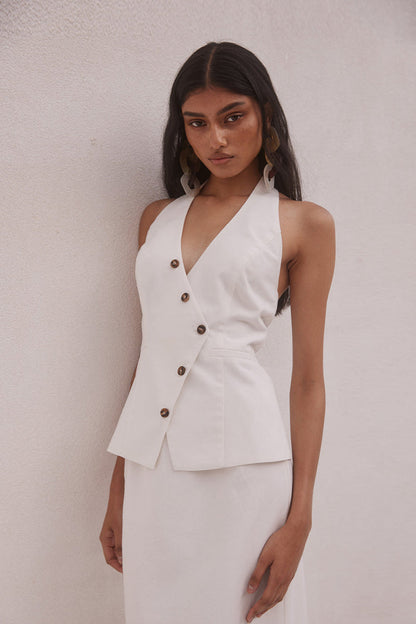 Inara Vest - White - SHOPJAUS - JAUS